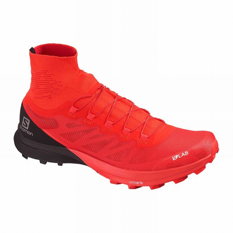 Zapatillas Trail Running Salomon Hombre Rojas / Negras - Salomon Argentina S/LAB SENSE 8 SOFTGROUND